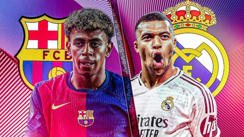 El Clasico giữa Real Madrid và Barcelona - Trận siêu kinh điển thu hút hàng trăm triệu khán giả.